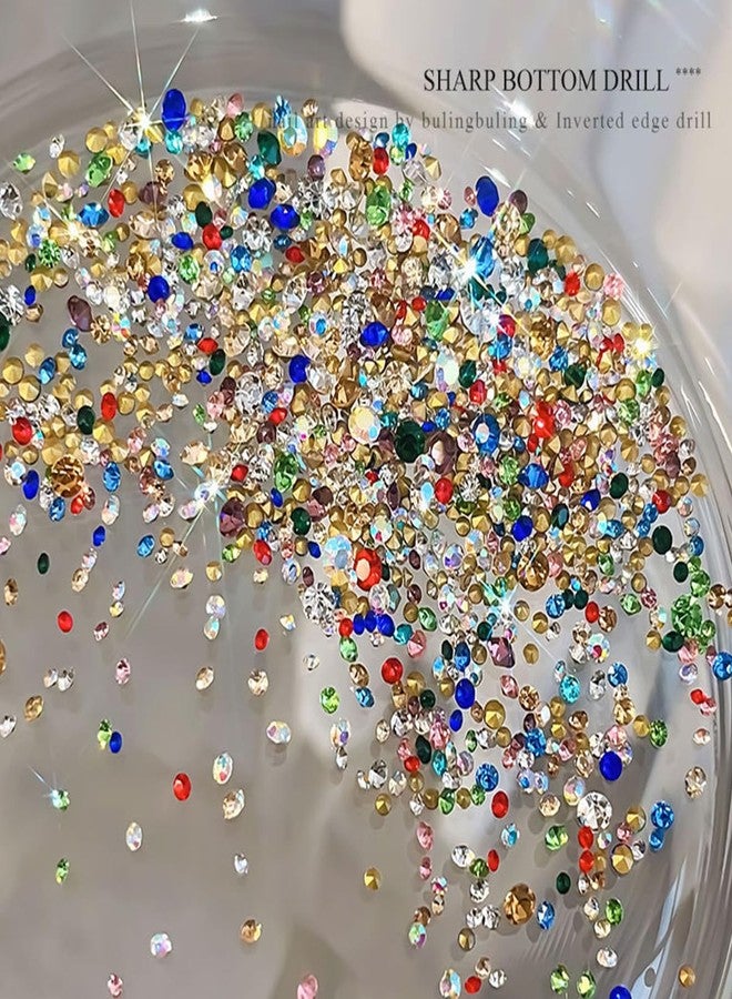 OSTTMA 1440Pcs Shiny Colorful Nail Art Rhinestones 3D Nail Charms Pointed Bottom Artificial Nails Diamonds Gems Crystals for Acrylic Nails Tips Manicure Accessories Decorations DIY Crafts - Image 4